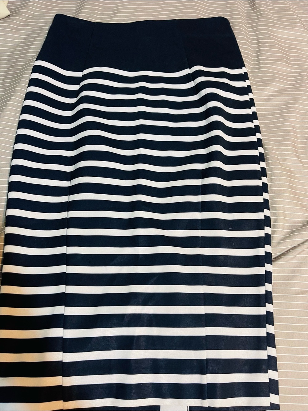 H&M Navy and White Striped Pencil Skirt